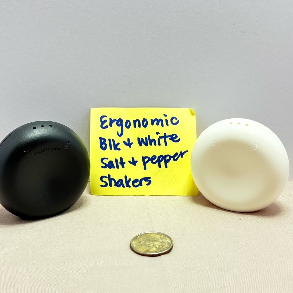 Tupperware Black and White Shakers
